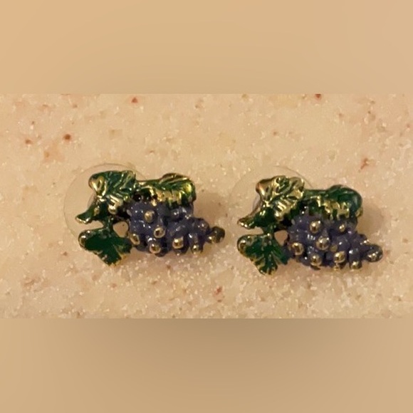 Vintage La Rage Grape Earrings - Picture 1 of 2